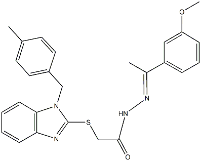 N'-[1-(3-methoxyphenyl)ethylidene]-2-{[1-(4-methylbenzyl)-1H-benzimidazol-2-yl]sulfanyl}acetohydrazide Structure