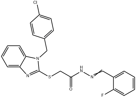 2-{[1-(4-chlorobenzyl)-1H-benzimidazol-2-yl]sulfanyl}-N'-(2-fluorobenzylidene)acetohydrazide Structure
