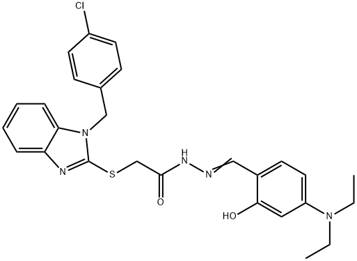 2-{[1-(4-chlorobenzyl)-1H-benzimidazol-2-yl]sulfanyl}-N'-[4-(diethylamino)-2-hydroxybenzylidene]acetohydrazide Structure