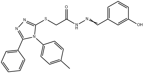 N'-(3-hydroxybenzylidene)-2-{[4-(4-methylphenyl)-5-phenyl-4H-1,2,4-triazol-3-yl]sulfanyl}acetohydrazide Structure