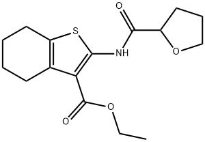 ethyl 2-[(tetrahydro-2-furanylcarbonyl)amino]-4,5,6,7-tetrahydro-1-benzothiophene-3-carboxylate 구조식 이미지