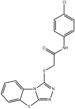 N-(4-chlorophenyl)-2-([1,2,4]triazolo[3,4-b][1,3]benzothiazol-3-ylsulfanyl)acetamide 구조식 이미지