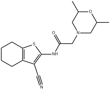 N-(3-cyano-4,5,6,7-tetrahydro-1-benzothien-2-yl)-2-(2,6-dimethyl-4-morpholinyl)acetamide 구조식 이미지