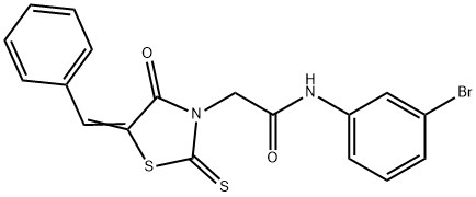 2-(5-benzylidene-4-oxo-2-thioxo-1,3-thiazolidin-3-yl)-N-(3-bromophenyl)acetamide Structure