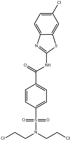 4-{[bis(2-chloroethyl)amino]sulfonyl}-N-(6-chloro-1,3-benzothiazol-2-yl)benzamide 구조식 이미지