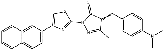 4-[4-(dimethylamino)benzylidene]-5-methyl-2-[4-(2-naphthyl)-1,3-thiazol-2-yl]-2,4-dihydro-3H-pyrazol-3-one Structure