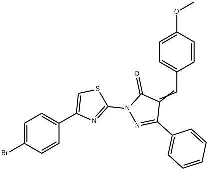 2-[4-(4-bromophenyl)-1,3-thiazol-2-yl]-4-(4-methoxybenzylidene)-5-phenyl-2,4-dihydro-3H-pyrazol-3-one 구조식 이미지