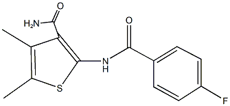 2-[(4-fluorobenzoyl)amino]-4,5-dimethyl-3-thiophenecarboxamide 구조식 이미지