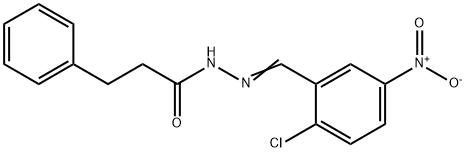 N'-{2-chloro-5-nitrobenzylidene}-3-phenylpropanohydrazide Structure