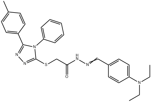 N'-[4-(diethylamino)benzylidene]-2-{[5-(4-methylphenyl)-4-phenyl-4H-1,2,4-triazol-3-yl]sulfanyl}acetohydrazide 구조식 이미지