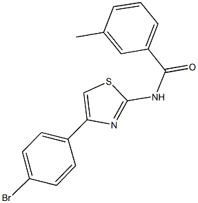 N-[4-(4-bromophenyl)-1,3-thiazol-2-yl]-3-methylbenzamide 구조식 이미지