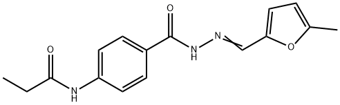 N-[4-({2-[(5-methyl-2-furyl)methylene]hydrazino}carbonyl)phenyl]propanamide 구조식 이미지