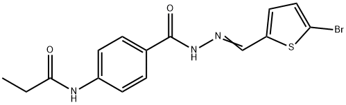 N-[4-({2-[(5-bromo-2-thienyl)methylene]hydrazino}carbonyl)phenyl]propanamide Structure