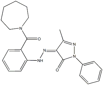 3-methyl-1-phenyl-1H-pyrazole-4,5-dione 4-{[2-(1-azepanylcarbonyl)phenyl]hydrazone} Structure