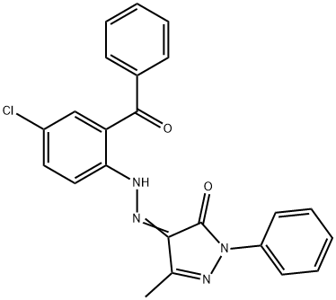 3-methyl-1-phenyl-1H-pyrazole-4,5-dione 4-[(2-benzoyl-4-chlorophenyl)hydrazone] Structure