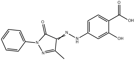 2-hydroxy-4-[2-(3-methyl-5-oxo-1-phenyl-1,5-dihydro-4H-pyrazol-4-ylidene)hydrazino]benzoic acid 구조식 이미지