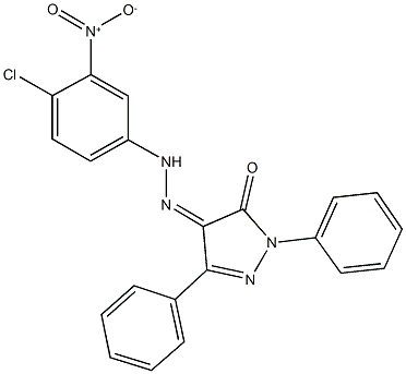 1,3-diphenyl-1H-pyrazole-4,5-dione 4-({4-chloro-3-nitrophenyl}hydrazone) 구조식 이미지