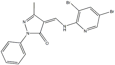 4-{[(3,5-dibromo-2-pyridinyl)amino]methylene}-5-methyl-2-phenyl-2,4-dihydro-3H-pyrazol-3-one Structure