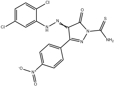 4-[(2,5-dichlorophenyl)hydrazono]-3-{4-nitrophenyl}-5-oxo-4,5-dihydro-1H-pyrazole-1-carbothioamide 구조식 이미지