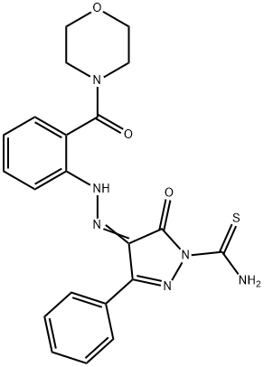 4-{[2-(4-morpholinylcarbonyl)phenyl]hydrazono}-5-oxo-3-phenyl-4,5-dihydro-1H-pyrazole-1-carbothioamide Structure