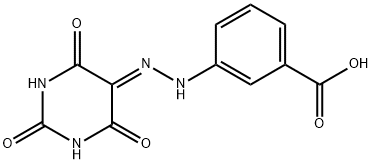 3-[2-(2,4,6-trioxotetrahydro-5(2H)-pyrimidinylidene)hydrazino]benzoic acid 구조식 이미지