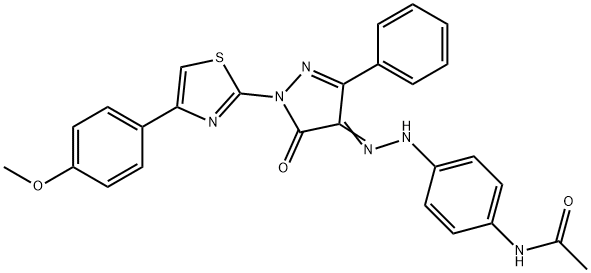 N-[4-(2-{1-[4-(4-methoxyphenyl)-1,3-thiazol-2-yl]-5-oxo-3-phenyl-1,5-dihydro-4H-pyrazol-4-ylidene}hydrazino)phenyl]acetamide Structure