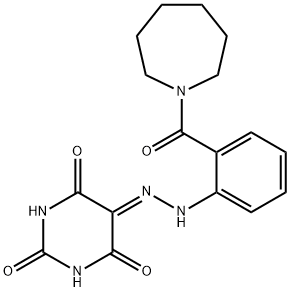 2,4,5,6(1H,3H)-pyrimidinetetrone 5-{[2-(1-azepanylcarbonyl)phenyl]hydrazone} 구조식 이미지