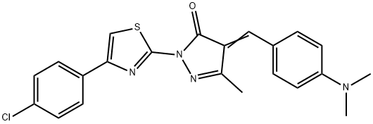 2-[4-(4-chlorophenyl)-1,3-thiazol-2-yl]-4-[4-(dimethylamino)benzylidene]-5-methyl-2,4-dihydro-3H-pyrazol-3-one Structure