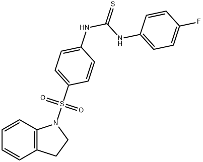 N-[4-(2,3-dihydro-1H-indol-1-ylsulfonyl)phenyl]-N'-(4-fluorophenyl)thiourea 구조식 이미지