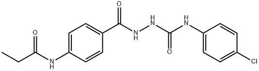 N-(4-chlorophenyl)-2-[4-(propionylamino)benzoyl]hydrazinecarboxamide 구조식 이미지