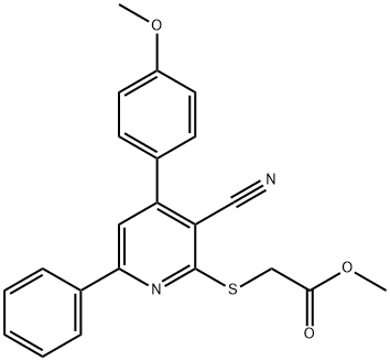 methyl {[3-cyano-4-(4-methoxyphenyl)-6-phenyl-2-pyridinyl]sulfanyl}acetate 구조식 이미지