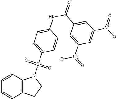 N-[4-(2,3-dihydro-1H-indol-1-ylsulfonyl)phenyl]-3,5-dinitrobenzamide 구조식 이미지