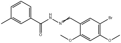 N'-(5-bromo-2,4-dimethoxybenzylidene)-3-methylbenzohydrazide 구조식 이미지