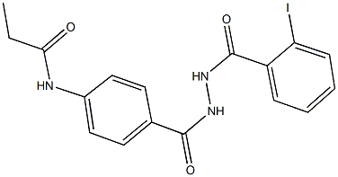 N-(4-{[2-(2-iodobenzoyl)hydrazino]carbonyl}phenyl)propanamide Structure