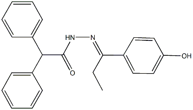 N'-[1-(4-hydroxyphenyl)propylidene]-2,2-diphenylacetohydrazide 구조식 이미지