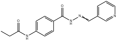 N-(4-{[2-(3-pyridinylmethylene)hydrazino]carbonyl}phenyl)propanamide 구조식 이미지