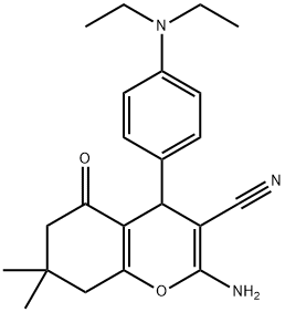 2-amino-4-[4-(diethylamino)phenyl]-7,7-dimethyl-5-oxo-5,6,7,8-tetrahydro-4H-chromene-3-carbonitrile Structure