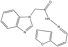 2-(1H-benzimidazol-1-yl)-N'-[3-(2-furyl)-2-propenylidene]acetohydrazide 구조식 이미지