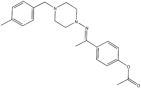 4-{N-[4-(4-methylbenzyl)-1-piperazinyl]ethanimidoyl}phenyl acetate Structure