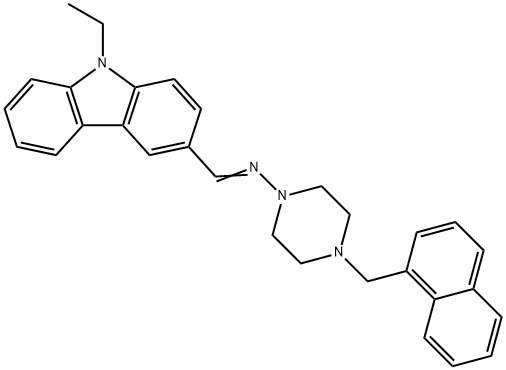 N-[(9-ethyl-9H-carbazol-3-yl)methylene]-N-[4-(1-naphthylmethyl)-1-piperazinyl]amine 구조식 이미지