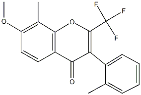 7-methoxy-8-methyl-3-(2-methylphenyl)-2-(trifluoromethyl)-4H-chromen-4-one 구조식 이미지