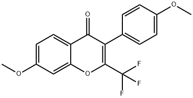 7-methoxy-3-(4-methoxyphenyl)-2-(trifluoromethyl)-4H-chromen-4-one Structure