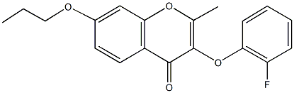 3-[(2-fluorophenyl)oxy]-2-methyl-7-(propyloxy)-4H-chromen-4-one 구조식 이미지