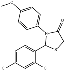 2-(2,4-dichlorophenyl)-3-(4-methoxyphenyl)-1,3-thiazolidin-4-one Structure
