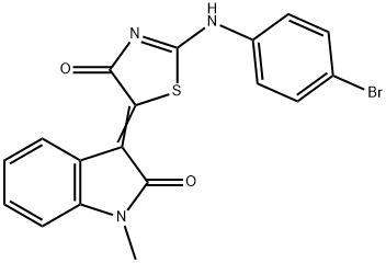 3-{2-[(4-bromophenyl)imino]-4-oxo-1,3-thiazolidin-5-ylidene}-1-methyl-1,3-dihydro-2H-indol-2-one 구조식 이미지