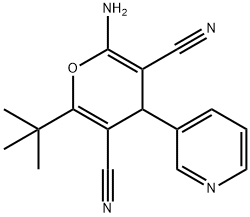 2-amino-6-tert-butyl-4-pyridin-3-yl-4H-pyran-3,5-dicarbonitrile Structure