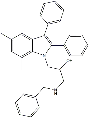 1-(benzylamino)-3-(5,7-dimethyl-2,3-diphenyl-1H-indol-1-yl)-2-propanol Structure