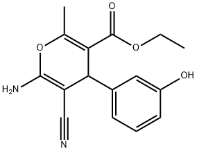 ethyl 6-amino-5-cyano-4-(3-hydroxyphenyl)-2-methyl-4H-pyran-3-carboxylate Structure