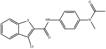 N-{4-[acetyl(methyl)amino]phenyl}-3-chloro-1-benzothiophene-2-carboxamide Structure