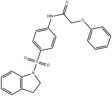 N-[4-(2,3-dihydro-1H-indol-1-ylsulfonyl)phenyl]-2-phenoxyacetamide 구조식 이미지